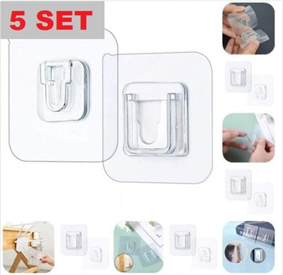 Geçmeli Klips Eşya Sabitleme Askısı 5 Set Bx40