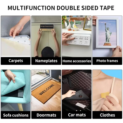 Geniş 10 Metre * 3 Cm Çift Taraflı Süper Güçlü Yapışkan Yapıştırıcı Bant Isıya Dayanıklı