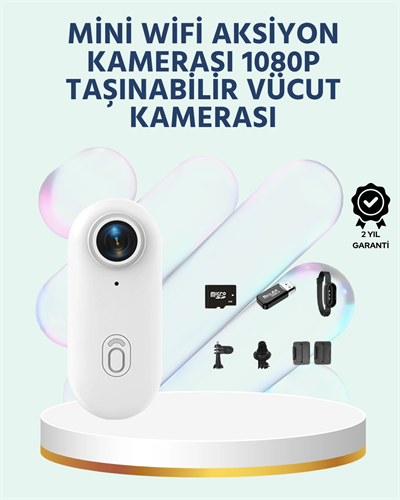 Geniş Açı Lensli WiFi Spor ve Vlog Kamerası