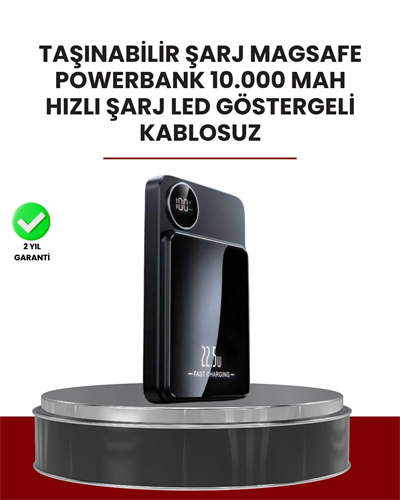 Gerçek Zamanlı Güç Göstergeli Manyetik USB-C Taşınabilir Powerbank