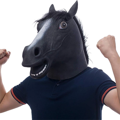 Gerçekçi At Kafası Maskesi Siyah Renk