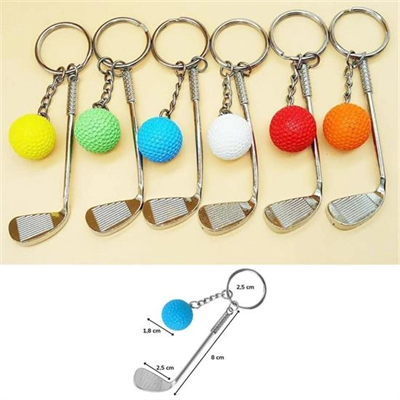 Gerçekçi Golf Tasarımlı Şık Anahtarlık Kolye Çanta Süsü Golf Keychain Bx40