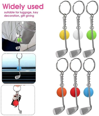Gerçekçi Golf Tasarımlı Şık Anahtarlık Kolye Çanta Süsü Golf Keychain Bx40