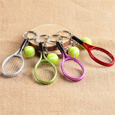 Gerçekçi Tenis Raketi Tasarımlı Şık Anahtarlık Kolye Çanta Süsü Tennis Keychain Bx40