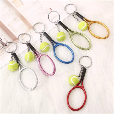Gerçekçi Tenis Raketi Tasarımlı Şık Anahtarlık Kolye Çanta Süsü Tennis Keychain Bx40