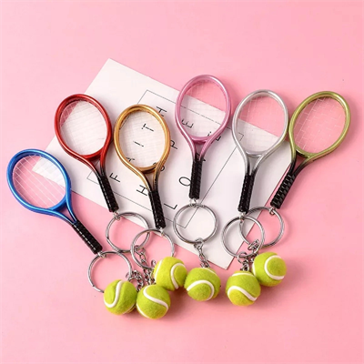 Gerçekçi Tenis Raketi Tasarımlı Şık Anahtarlık Kolye Çanta Süsü Tennis Keychain Bx40
