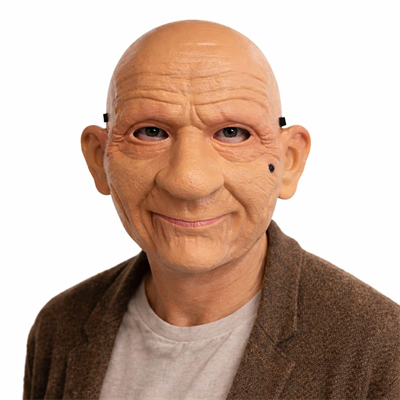 Gerçekçi Yaşlı Adam Maskesi – Lateks Görünümlü Plastik Korku Maskesi