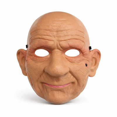 Gerçekçi Yaşlı Adam Maskesi – Lateks Görünümlü Plastik Korku Maskesi