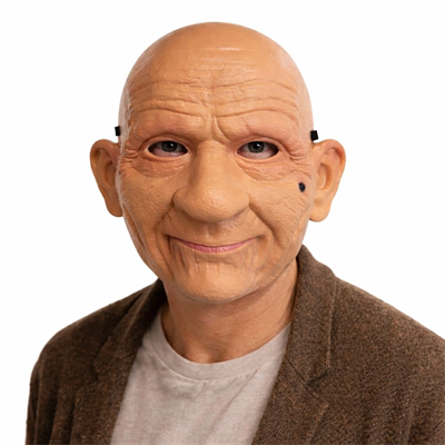 Gerçekçi Yaşlı Adam Maskesi – Lateks Görünümlü Plastik Korku Maskesi