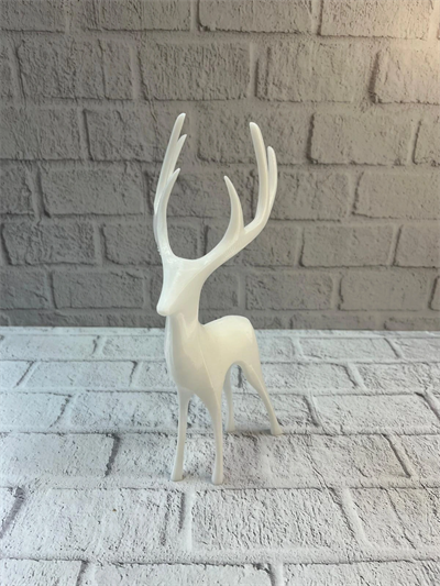 Geyik Figürü Beyaz Modern Salon ve Raf Dekoru