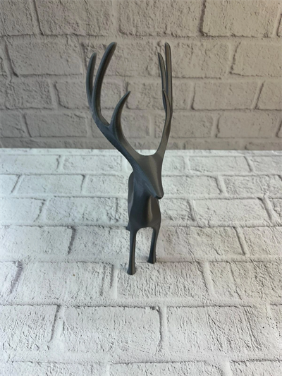 Geyik Figürü Gri Modern Salon ve Raf Dekoru