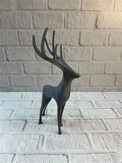 Geyik Figürü Gri Modern Salon ve Raf Dekoru