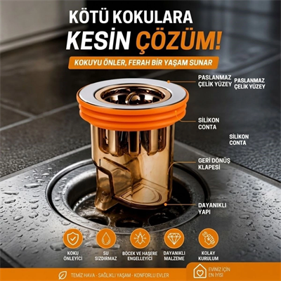 Gider Kokusu Ve Böcek Önleyici Gider Kapağı, Duş Ve Lavabo İçin Geri Akış Önleyici Plastik Yer Süzgeci Kapağı Bx40
