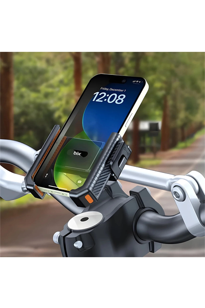 Gidon Bağlantılı Bisiklet Motosiklet İçin Esnek Abs 4-7.8″ İnç Telefon Tutucu 360° Dönebilen Tasarım