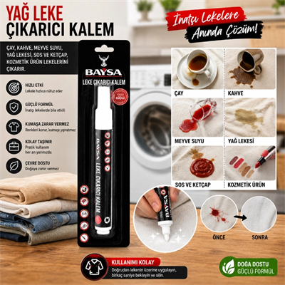 Giysiler İçin Yağ ve Leke Çıkarıcı Kalem - Anında Etkili Güçlü Formül