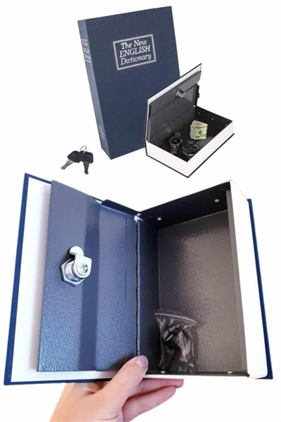 Gizli Kasa Kilitli Sözlük Görünümlü 18cm Gizli Kasa Büyük Boy Anahtarlı