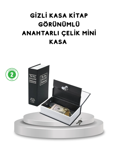 Gizli Kitap Kasa – Metal Gövdeli, Anahtarlı