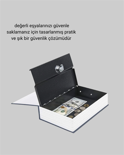Gizli Kitap Kasa – Metal Gövdeli, Anahtarlı
