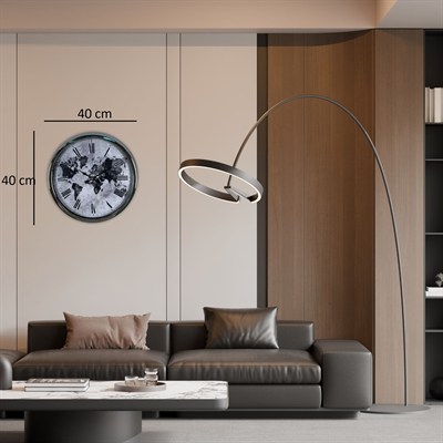 Global Silver 40 Cm Metal Duvar Saati