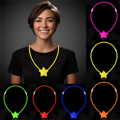 Glow  Yıldız Kolye - Glow Kolye - Glow Partisi Yıldız Kolye 6 Adet