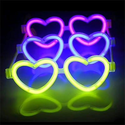 Glow Kalpli Fosforlu Gözlük 6’lı Renkli Set – Neon Parti