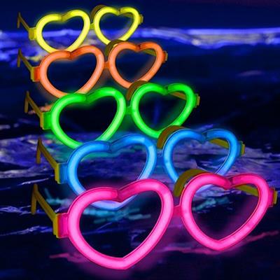 Glow Kalpli Fosforlu Gözlük 6’lı Renkli Set – Neon Parti (3936)