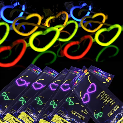Glow Kalpli Fosforlu Gözlük 6’lı Renkli Set – Neon Parti Bx40