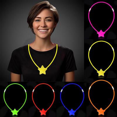 Glow Stick Yıldız Kolye - Glow Kolye - Glow Stick Partisi Yıldız Kolye 6 Adet (3936)