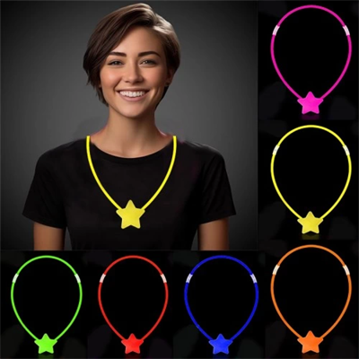 Karanlıkta Yanan Glow Stick Yıldız Kolye - 6 Adet