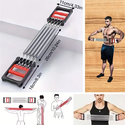 Göğüs Genişletme Ve Kuvvet Egzersiz Aleti – 5 Yaylı 5 Kademeli Ayarlanabilir Fitness Ve Kuvvet Antrenmanı Ekipmanı Bx40