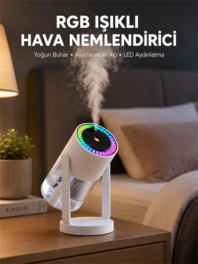Gökyüzü Projektörlü Buhar Makinesi Ev Ofis ve Araç Uyumlu Yeni Nesil