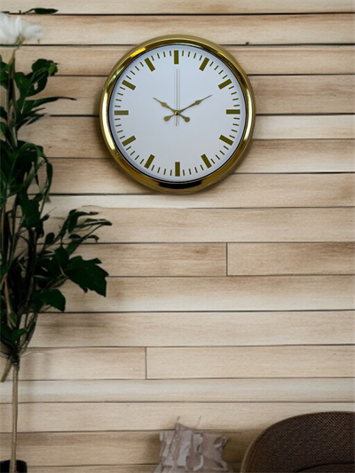 Gold & White Lüks Tasarım 40 Cm Gold Metal Duvar Saati