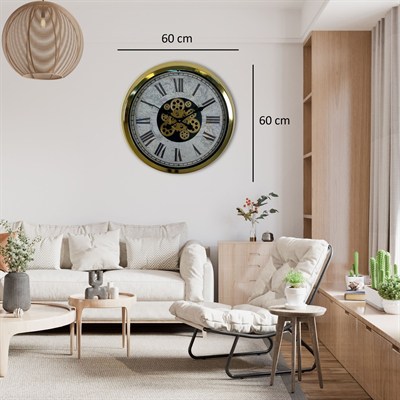 Gold Atlas Royale 60 Cm Çarklı Duvar Saati