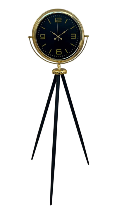 Gold Dekoratif Tasarım Tripod Ayaklı Saat