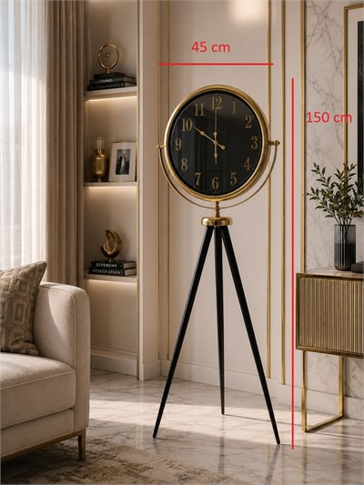Gold Elite Aynalı Tripod 150 x 45 Cm Ayaklı Saat