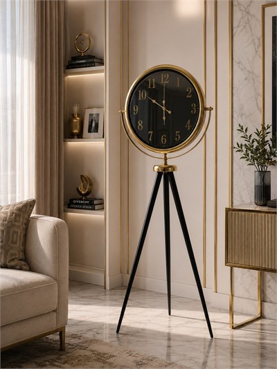 Gold Elite Aynalı Tripod 150 x 45 Cm Ayaklı Saat