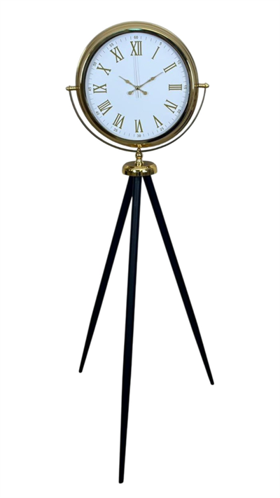 Gold Göz Alıcı Tripod Ayaklı Duvar Saati