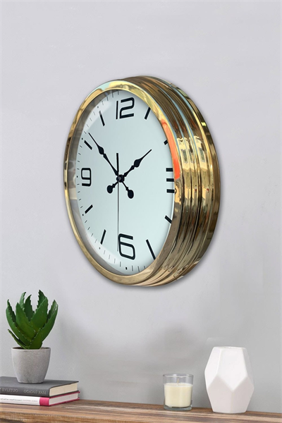 Gold Lüks 40 Cm Metal Modern Duvar Saati