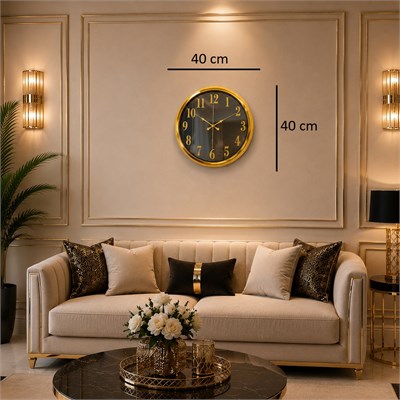 Gold Luxury Aynalı 40 x 40 Cm Duvar Saati