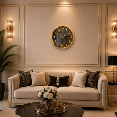 Gold Luxury Aynalı 40 x 40 Cm Duvar Saati