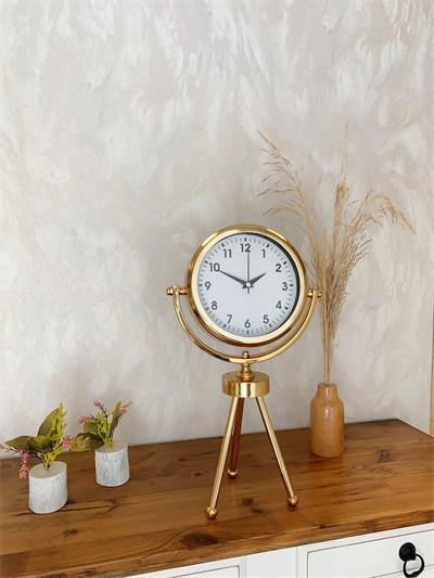 Gold Luxury Modern Üç Ayaklı Masa Saati
