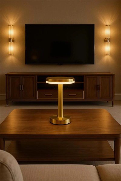 Gold Mantar Masa Lambası 3 Renk Modlu Kablosuz Şarjlı Dekoratif Metal LED Abajur