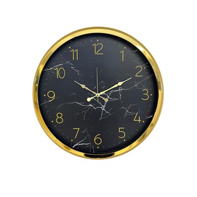 Gold Mermer Desenli 52 x 52 Cm Duvar Saati
