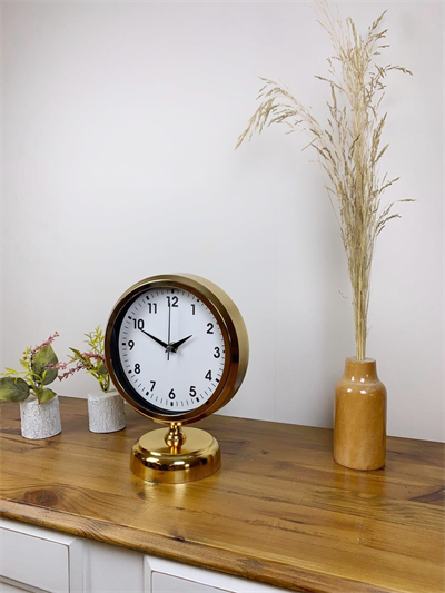 Gold Metal Lüks Masa Saati 25×20 cm