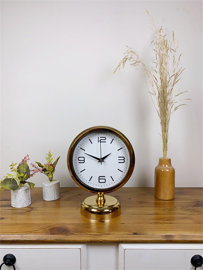 Gold Metal Modern Masa Saati 25×20 cm