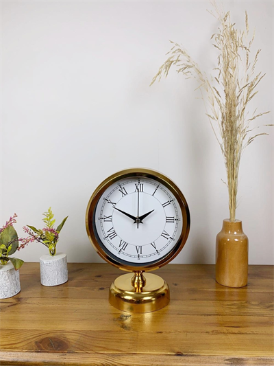 Gold Metal Retro Masa Saati 25×20 cm