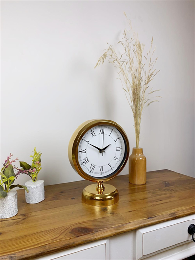 Gold Metal Retro Masa Saati 25×20 cm