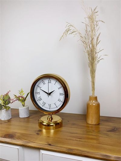 Gold Metal Retro Masa Saati 25×20 cm
