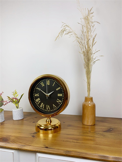 Gold Metal Sade Masa Saati 25×20 cm