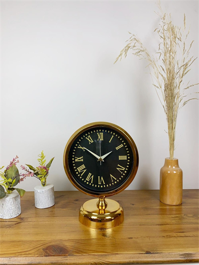 Gold Metal Sade Masa Saati 25×20 cm